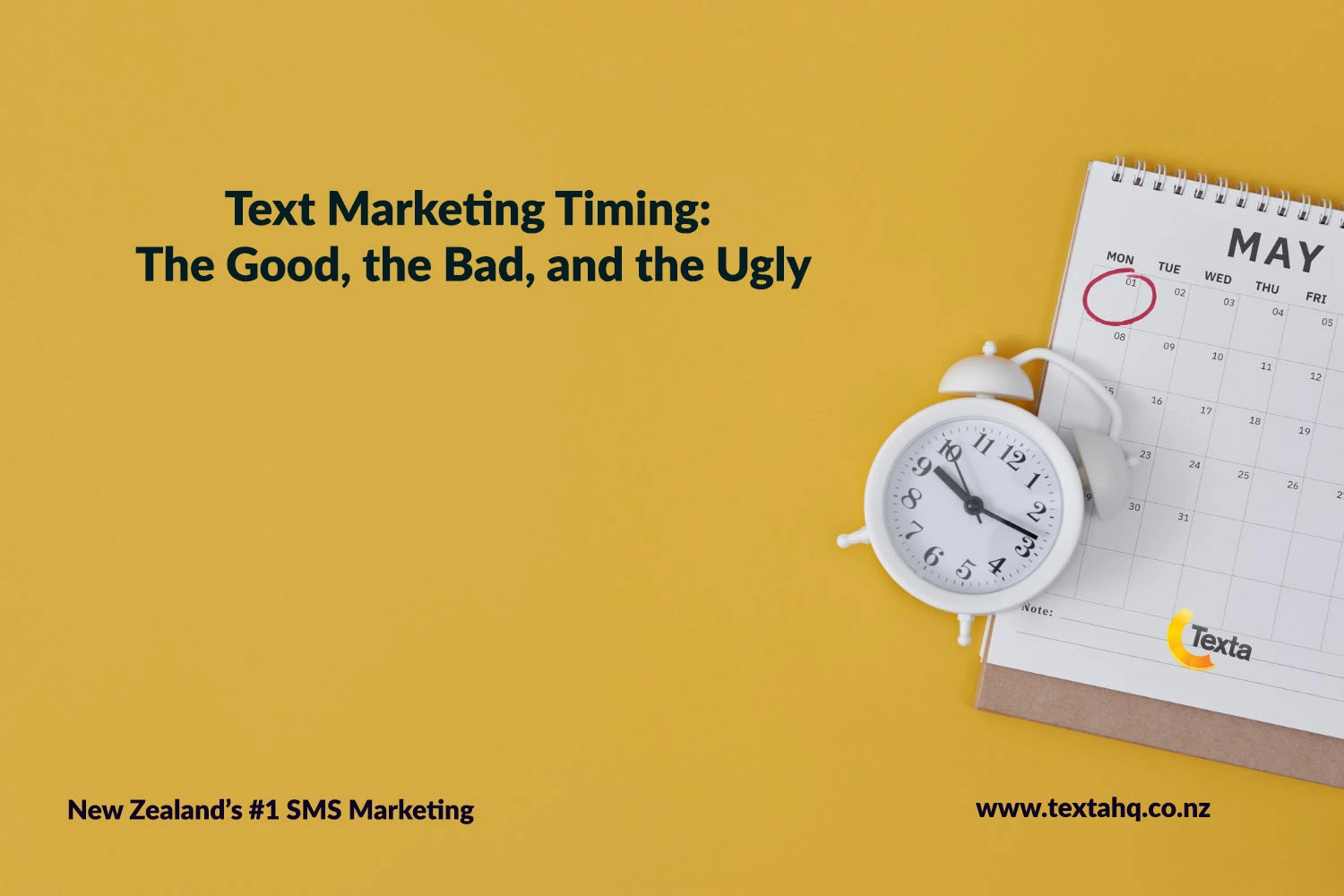 Chart showing the best and worst times for sending text messages in SMS marketing, highlighting optimal hours for customer engagement and times to avoid.